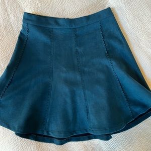 Teal A-line mini skirt • small